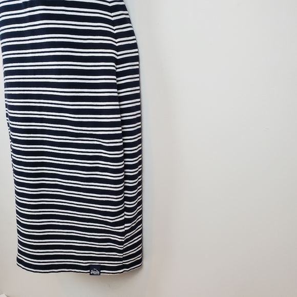 Superdry Bodycon Dress Striped Off the Shoulder Black White Women's Size Small - Picture 4 of 7